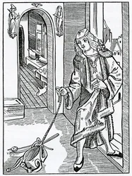 Av oreda och ogudaktiga manér, illustration från Alexander Barclays engelska översättning av 